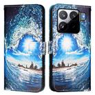 For Xiaomi 15S Pro Colored Drawing Pattern Plain Weave Leather Phone Case(Waves And Sun) - 2