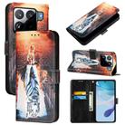 For Xiaomi 15S Pro Colored Drawing Pattern Plain Weave Leather Phone Case(Cats And Tigers) - 1