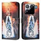 For Xiaomi 15S Pro Colored Drawing Pattern Plain Weave Leather Phone Case(Cats And Tigers) - 2