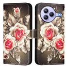 For Xiaomi Civi 5 Pro Colored Drawing Pattern Plain Weave Leather Phone Case(Roses On Black) - 2