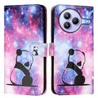 For Xiaomi Civi 5 Pro Colored Drawing Pattern Plain Weave Leather Phone Case(Baby Panda) - 2