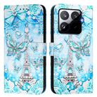 For Xiaomi 15T Pro Colored Drawing Pattern Plain Weave Leather Phone Case(Tower Butterfly) - 2