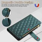 For Samsung Galaxy A22 4G Rhombic Zipper Wallet Leather Phone Case(Green) - 3