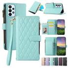 For Samsung Galaxy A33 5G Rhombic Zipper Wallet Leather Phone Case(Cyan) - 1