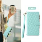 For Samsung Galaxy A33 5G Rhombic Zipper Wallet Leather Phone Case(Cyan) - 2