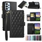 For Samsung Galaxy A33 5G Rhombic Zipper Wallet Leather Phone Case(Black) - 1