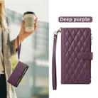 For Samsung Galaxy A51 4G Rhombic Zipper Wallet Leather Phone Case(Deep Purple) - 2