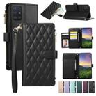 For Samsung Galaxy A51 4G Rhombic Zipper Wallet Leather Phone Case(Black) - 1