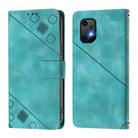 For Umidigi Bison X20 Skin-feel Embossed Leather Phone Case(Green) - 3