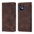 For Umidigi Bison X20 Skin-feel Embossed Leather Phone Case(Brown) - 3