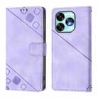 For Umidigi A15 / A15C / A15T Skin-feel Embossed Leather Phone Case(Light Purple) - 3