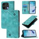 For UMIDIGI Note 100 Skin-feel Embossed Leather Phone Case(Green) - 1