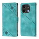 For UMIDIGI Note 100 Skin-feel Embossed Leather Phone Case(Green) - 3