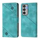 For Samsung Galaxy M35 Skin-feel Embossed Leather Phone Case(Green) - 3