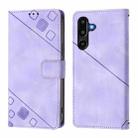 For Samsung Galaxy M16 5G Global Skin-feel Embossed Leather Phone Case(Light Purple) - 2