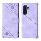 For Samsung Galaxy M56 5G Skin-feel Embossed Leather Phone Case(Light Purple) - 3