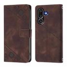 For Samsung Galaxy M56 5G Skin-feel Embossed Leather Phone Case(Brown) - 3