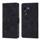 For Samsung Galaxy M56 5G Skin-feel Embossed Leather Phone Case(Black) - 3