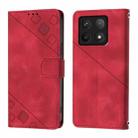 For Xiaomi 14T Pro Skin-feel Embossed Leather Phone Case(Red) - 3