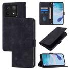 For Xiaomi 14T Pro Skin-feel Embossed Leather Phone Case(Black) - 1