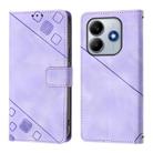 For Xiaomi Poco M7 Pro 5G Global Skin-feel Embossed Leather Phone Case(Light Purple) - 2