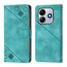 For Xiaomi Poco M7 Pro 5G Global Skin-feel Embossed Leather Phone Case(Green) - 2
