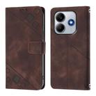 For Xiaomi Poco M7 Pro 5G Global Skin-feel Embossed Leather Phone Case(Brown) - 2