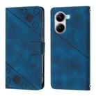 For Xiaomi Poco X7 Pro 5G Skin-feel Embossed Leather Phone Case(Blue) - 2