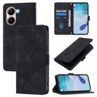 For Xiaomi Poco X7 Pro 5G Skin-feel Embossed Leather Phone Case(Black) - 1