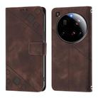 For Xiaomi 15 Ultra Skin-feel Embossed Leather Phone Case(Brown) - 2