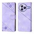 For Xiaomi Civi 5 Pro 5G Skin-feel Embossed Leather Phone Case(Light Purple) - 2