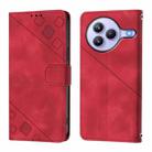 For Xiaomi Civi 5 Pro 5G Skin-feel Embossed Leather Phone Case(Red) - 2