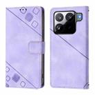 For Xiaomi 15S Pro 5G Skin-feel Embossed Leather Phone Case(Light Purple) - 2