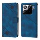 For Xiaomi 15S Pro 5G Skin-feel Embossed Leather Phone Case(Blue) - 2