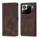 For Xiaomi 15S Pro 5G Skin-feel Embossed Leather Phone Case(Brown) - 2