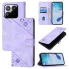 For Xiaomi 15T 5G Skin-feel Embossed Leather Phone Case(Light Purple) - 1