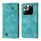 For Xiaomi 15T 5G Skin-feel Embossed Leather Phone Case(Green) - 3