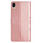 For Sharp Basio active SHG09 Cherry Blossom Butterfly Skin Feel Embossed PU Phone Case(Rose Gold) - 3