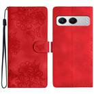 For OnePlus Nord 4 Cherry Blossom Butterfly Skin Feel Embossed PU Phone Case(Red) - 1