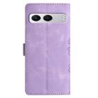 For OnePlus Nord 4 Cherry Blossom Butterfly Skin Feel Embossed PU Phone Case(Purple) - 3