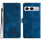 For OnePlus Nord 4 Cherry Blossom Butterfly Skin Feel Embossed PU Phone Case(Blue) - 1