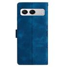 For OnePlus Nord 4 Cherry Blossom Butterfly Skin Feel Embossed PU Phone Case(Blue) - 3