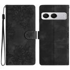 For OnePlus Nord 4 Cherry Blossom Butterfly Skin Feel Embossed PU Phone Case(Black) - 1