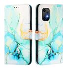 For Umidigi Bison X20 PT003 Marble Pattern Flip Leather Phone Case(Green) - 3