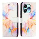 For Umidigi A15 / A15C / A15T PT003 Marble Pattern Flip Leather Phone Case(Galaxy Marble White) - 3