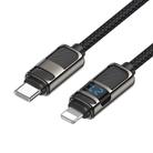 hoco U137 USB-C / Type-C to 8 Pin Line PD Charging Data Cable with Display, Length:1.2m(Black) - 1