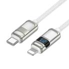 hoco U137 USB-C / Type-C to 8 Pin Line PD Charging Data Cable with Display, Length:1.2m(White) - 1