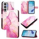 For Samsung Galaxy M35 PT003 Marble Pattern Flip Leather Phone Case(Pink Purple Gold) - 1