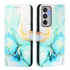 For Samsung Galaxy M35 PT003 Marble Pattern Flip Leather Phone Case(Green) - 3
