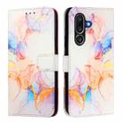 For Samsung Galaxy M56 PT003 Marble Pattern Flip Leather Phone Case(Galaxy Marble White) - 2